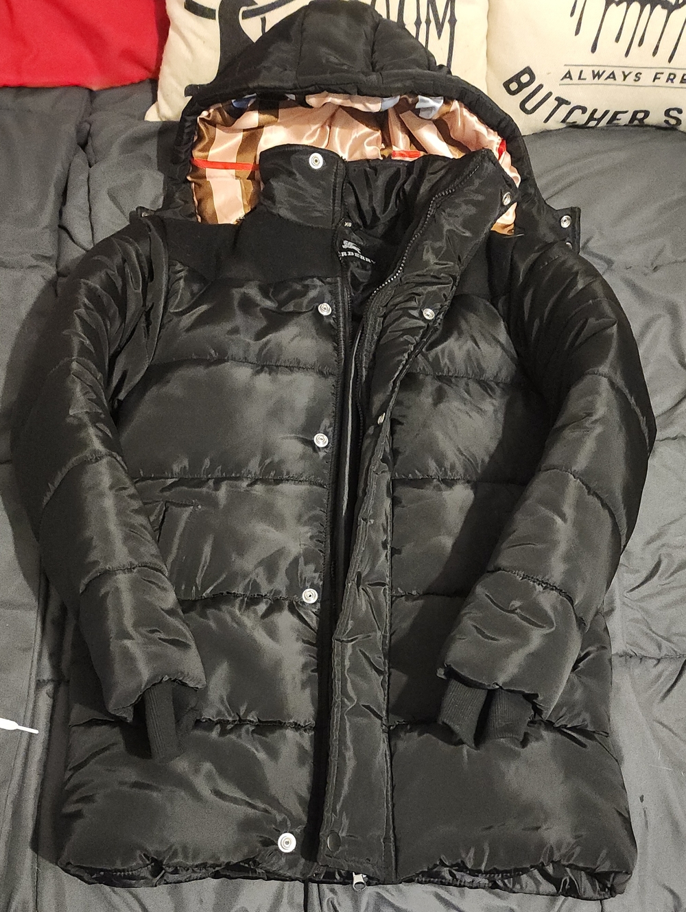 Burberry Nova Check Puffer Coat Size Small - GREAT DEAL!